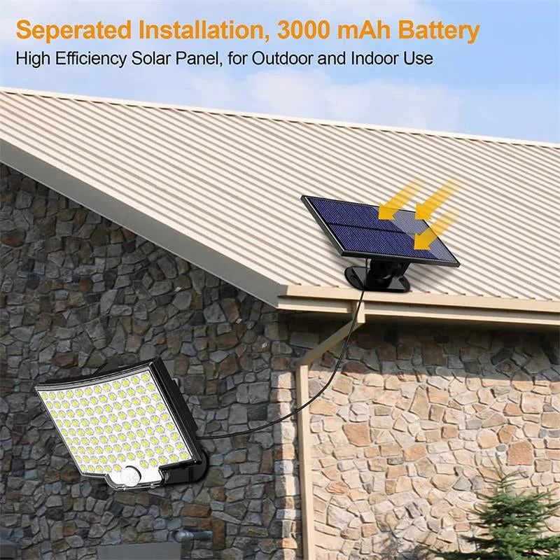 106-LED-Solar-Außenleuchte mit Bewegungsmelder