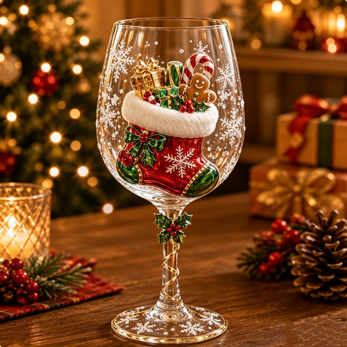 3D-Weihnachtsweingläser