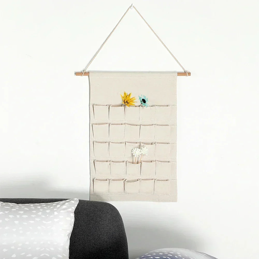Adventskalender aus Baumwolle mit 24 Taschen – nachhaltige und wiederverwendbare Weihnachtsdekoration