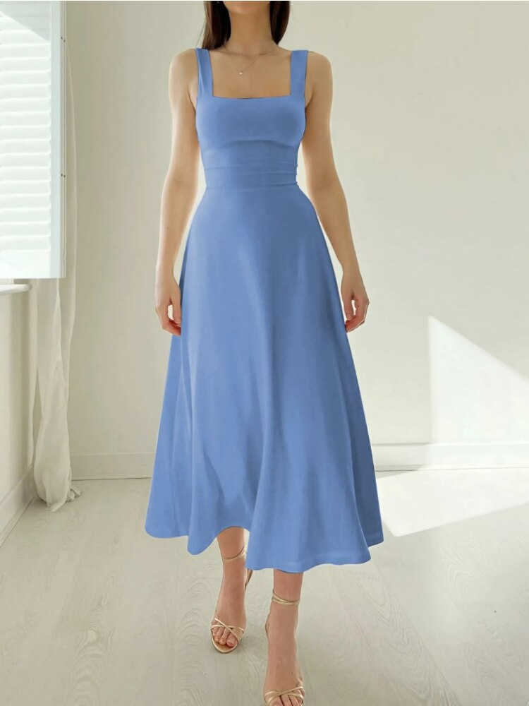 Ärmelloses Midikleid in A-Linie für Damen