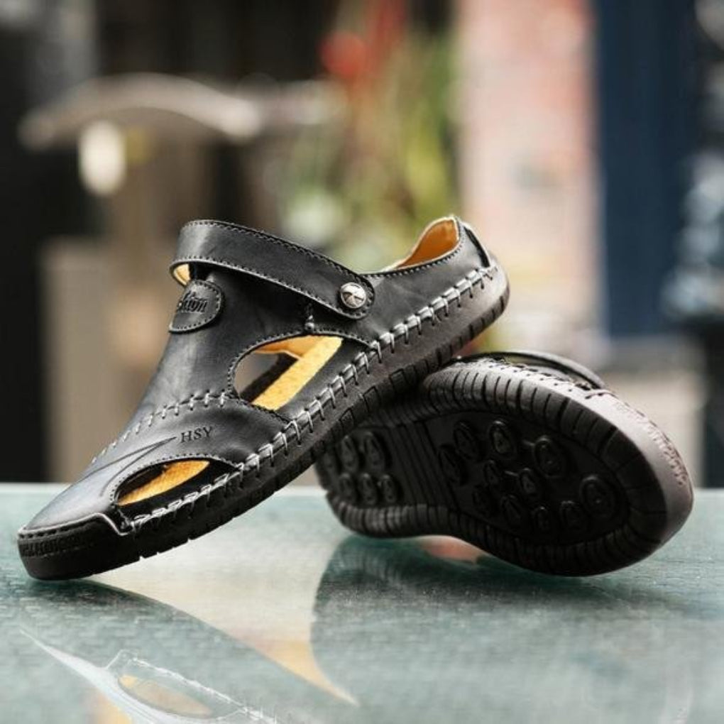 Atmungsaktive Ledersandalen für Herren