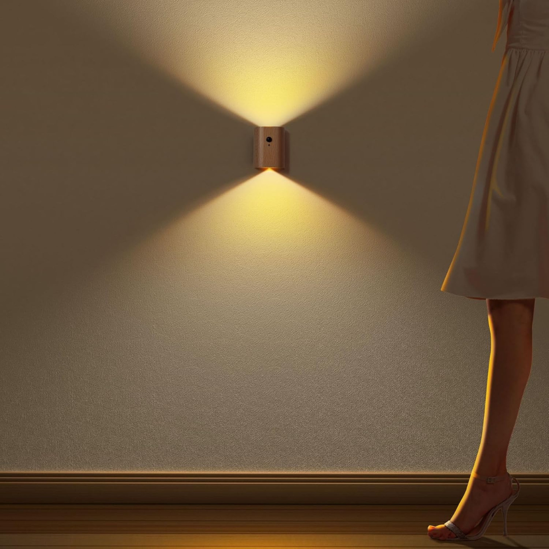 Aufladbare LED-Wandleuchte mit Bewegungsmelder – Warmweiß