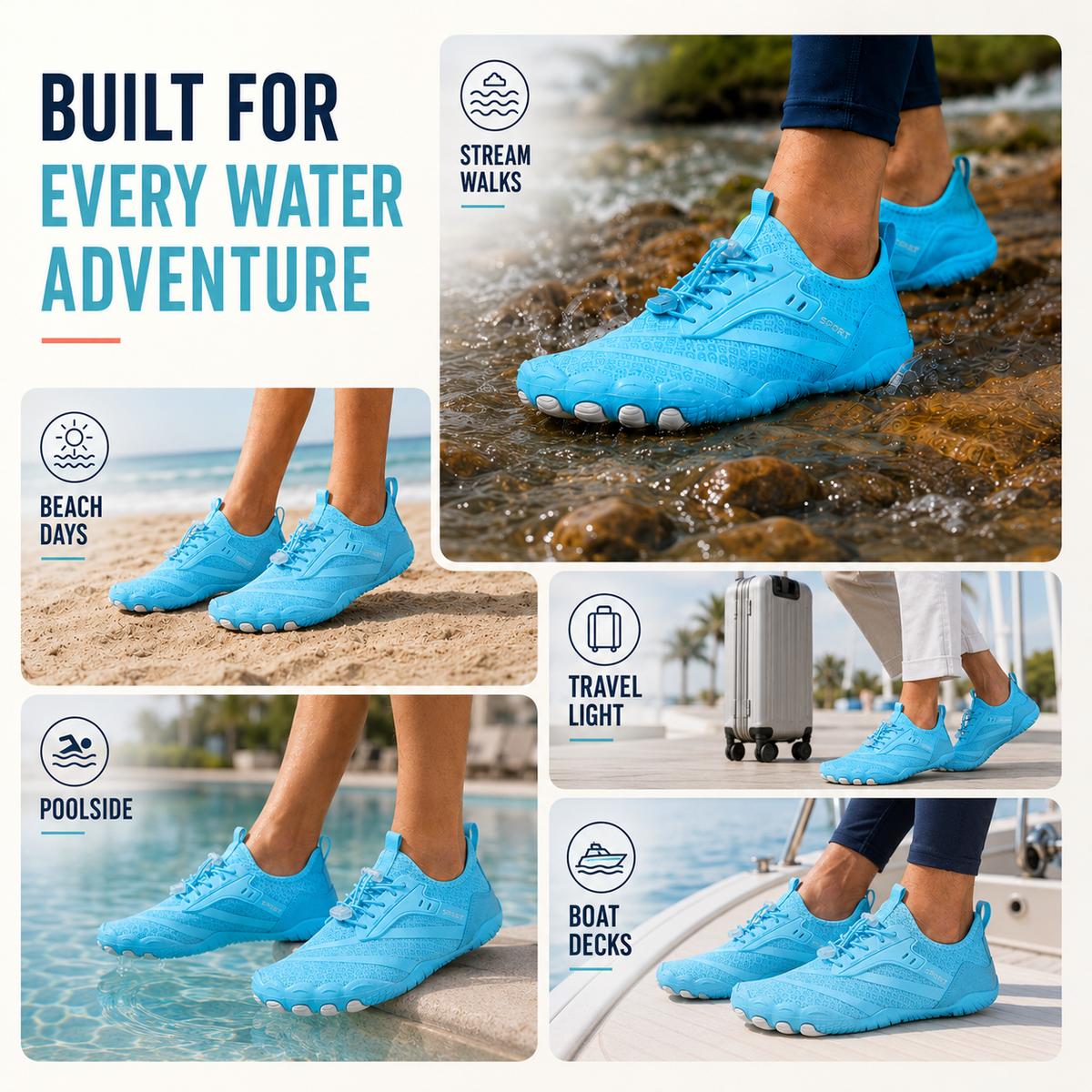 Barfuß-Wasserschuhe – schnelltrocknende, rutschfeste Strandschuhe