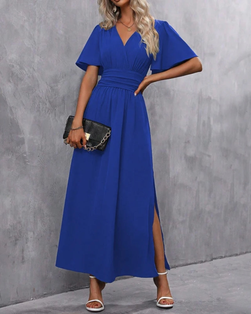 Damen-Maxikleid – Elegantes, figurbetontes Abendkleid mit Seitenschlitz