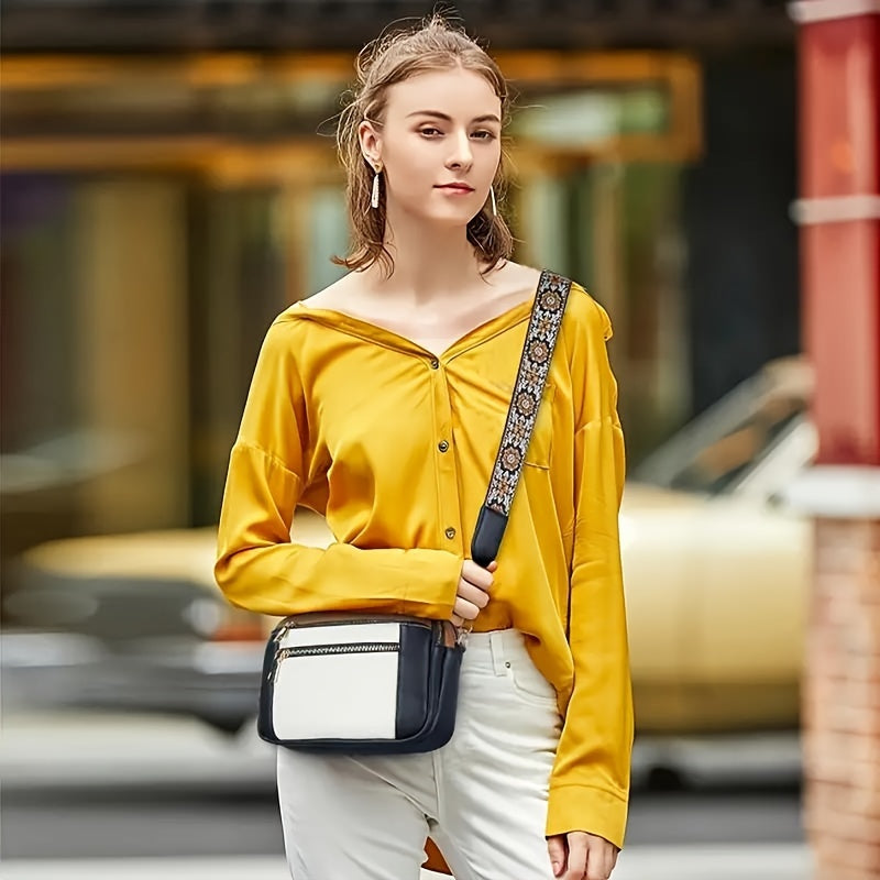 Damen-Umhängetasche im Boho-Chic aus veganem Leder
