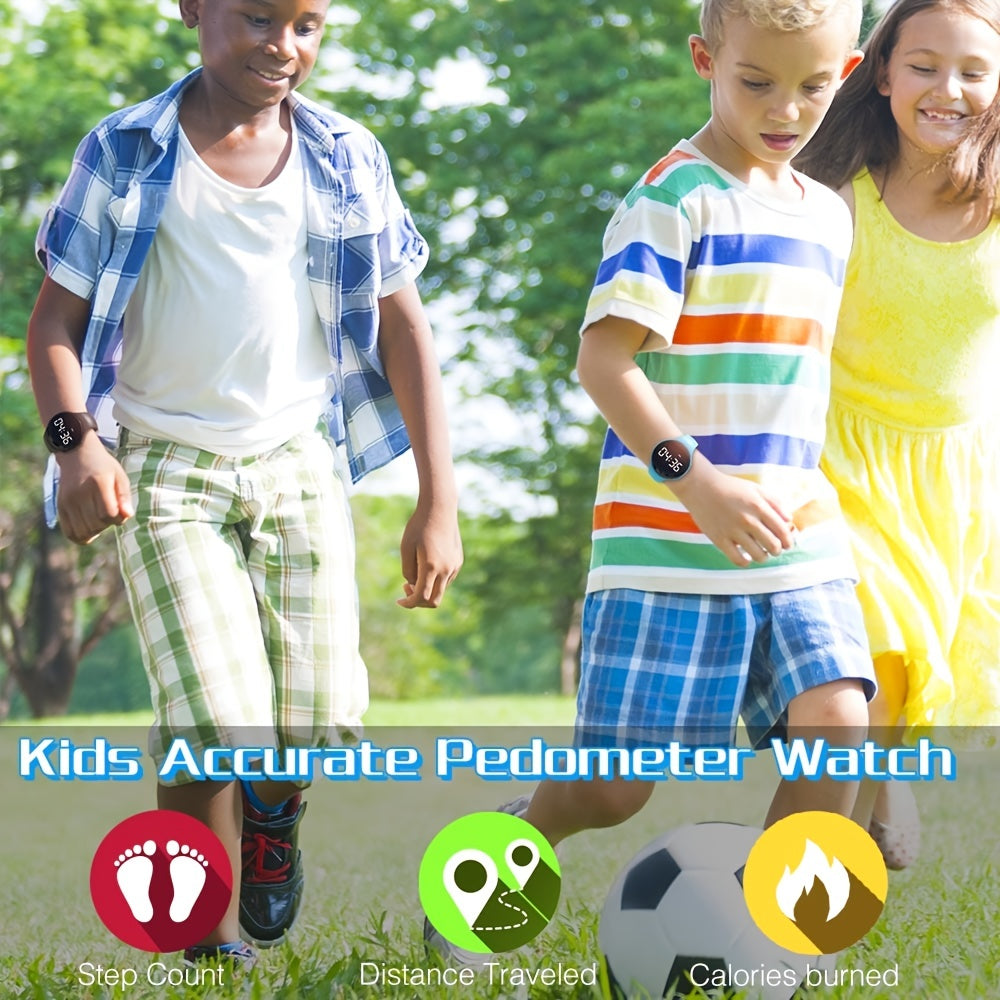 Digitale LED-Schrittzähler-Uhr mit Vibrationsalarm – Fitness-Tracker für Kinder