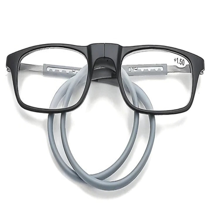 Einstellbare Lesebrille mit magnetischem Nackenband