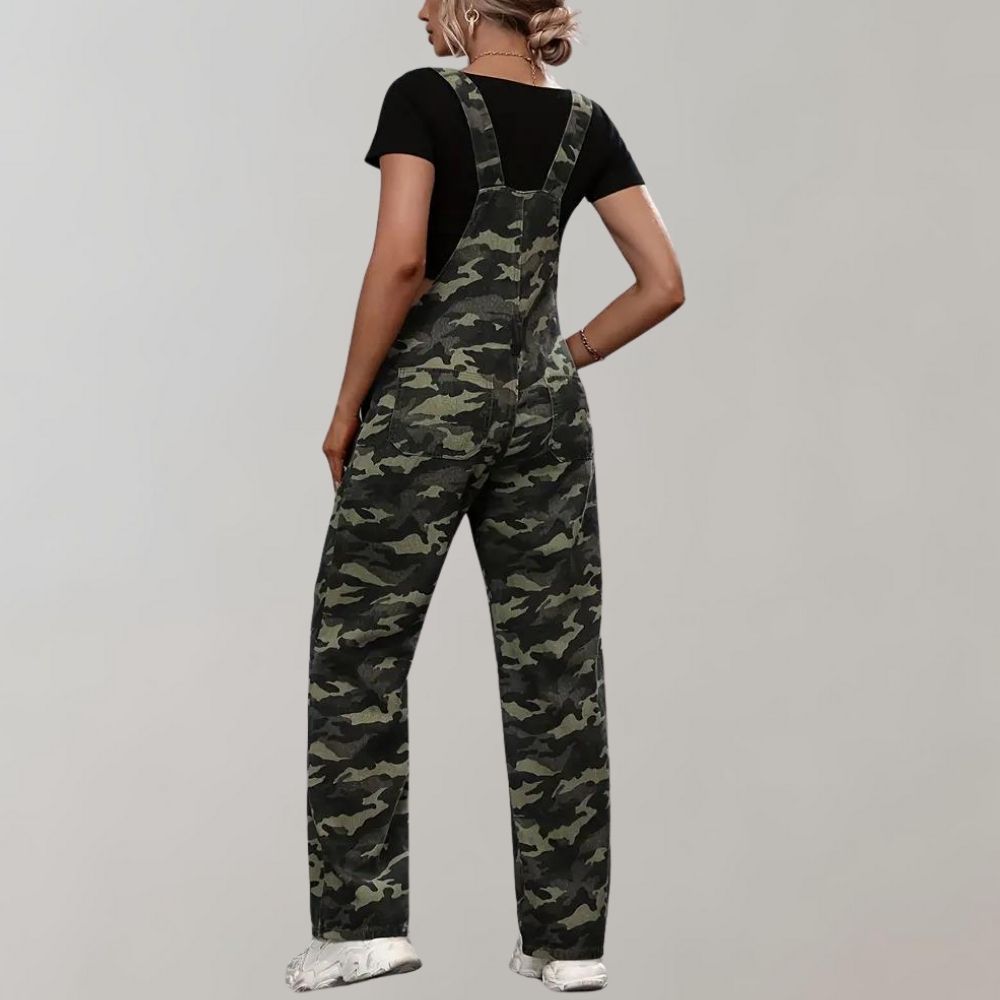 Eleganter Damen-Jumpsuit im Camouflage-Look