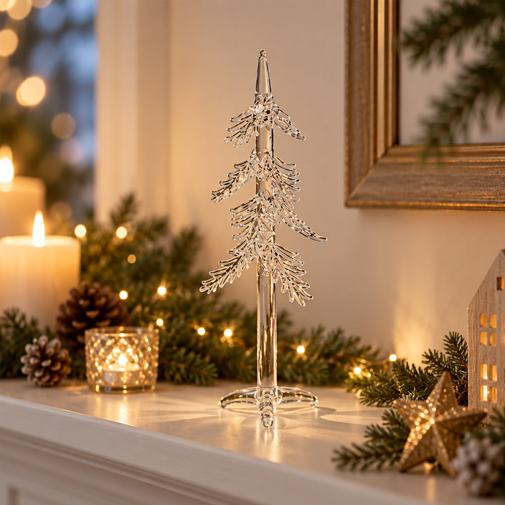 Eleganter Glas-Weihnachtsbaum – transparente Weihnachtsdekoration