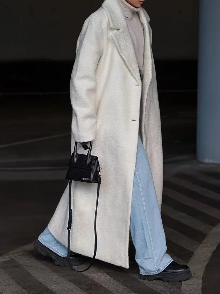 Eleganter, langer Oversized-Wintermantel für Damen