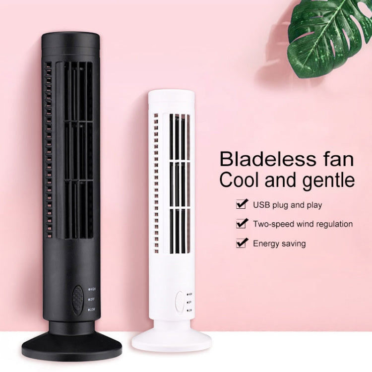 Elektrischer USB-Turmventilator ohne Rotorblätter, Klimatisierungsventilator (Schwarz)