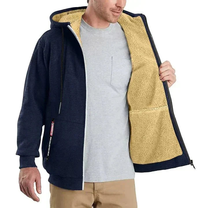 Fleece-Kapuzenjacke mit Reißverschluss