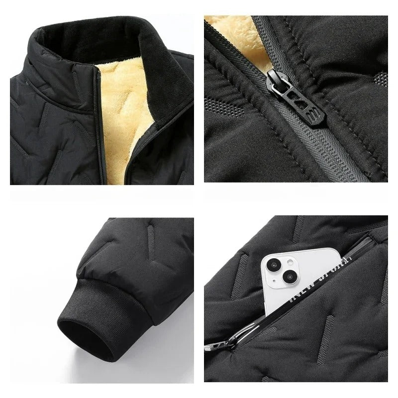 Gefütterte Jacke aus Lammfell-Imitat für Herren