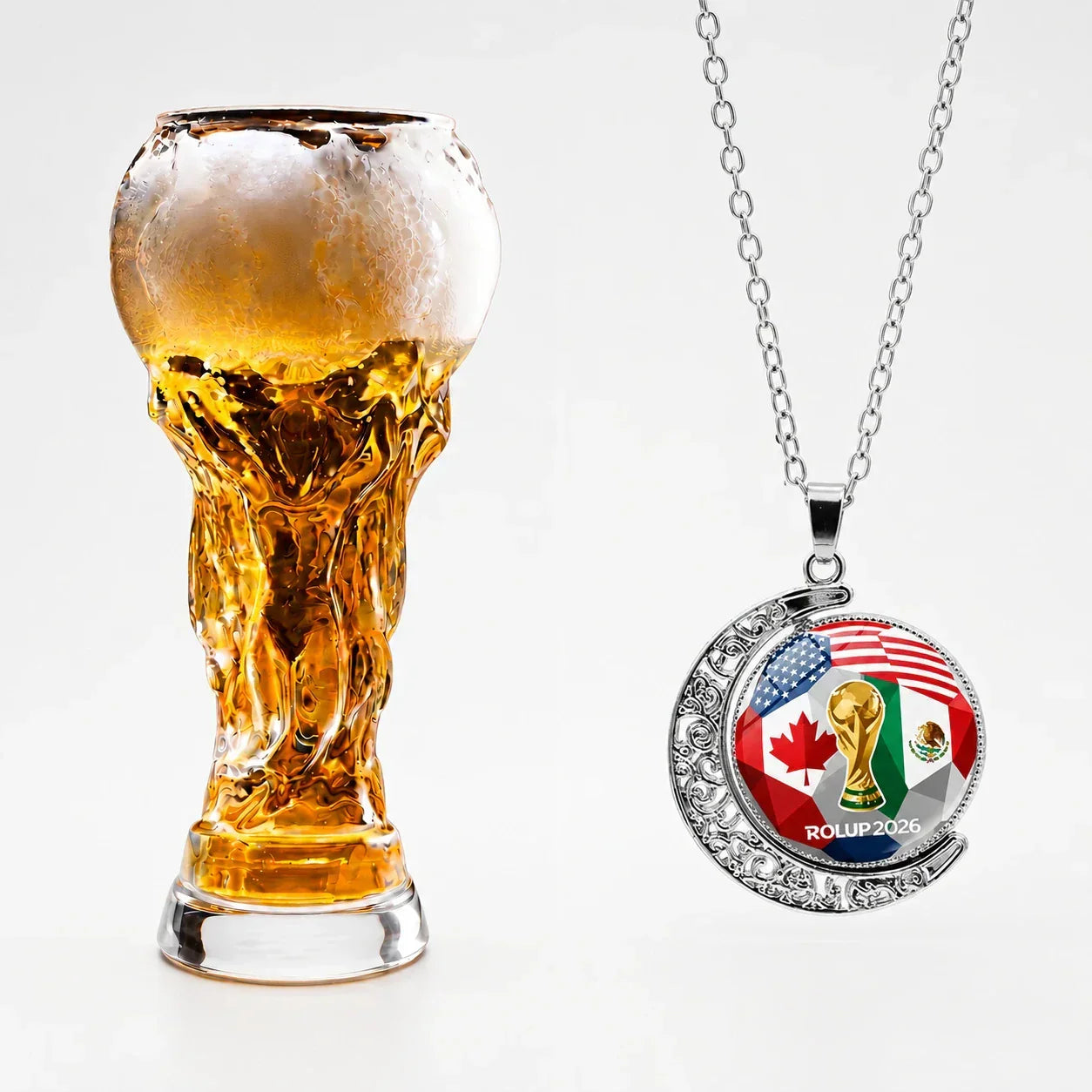 Glaskrug im Weltmeisterschafts-Design – Elegantes Kristallglas-Trinkgefäß als Geschenk für Fußballfans