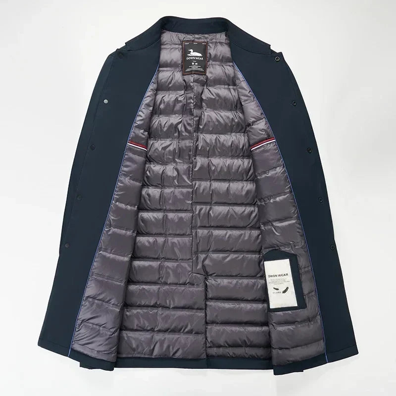 Herren-Daunen-Trenchcoat – zeitlos und warm für den Alltag