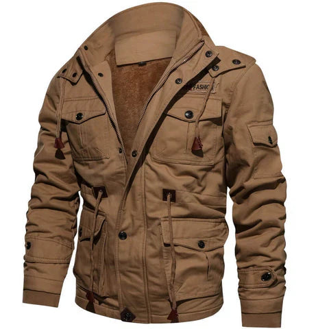 Herren-Military-Cargojacke mit Kapuze