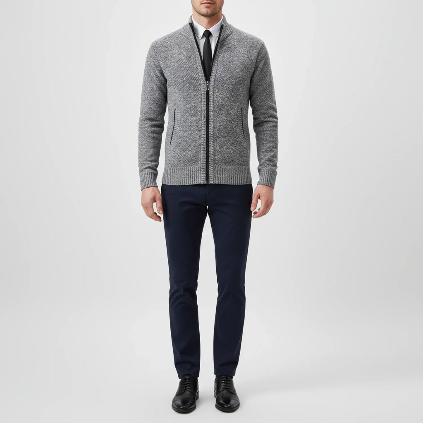 Herren-Strickjacke mit Reißverschluss