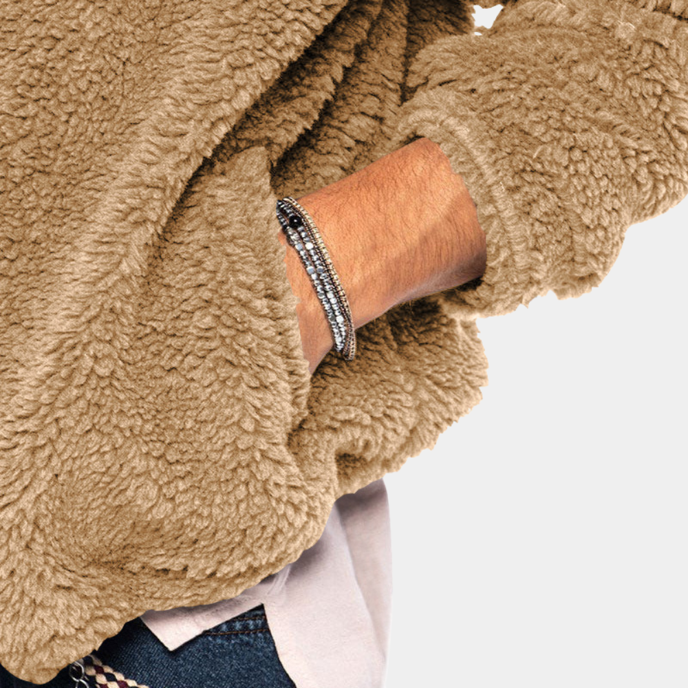 Herren-Winterfleecejacke mit Kapuze