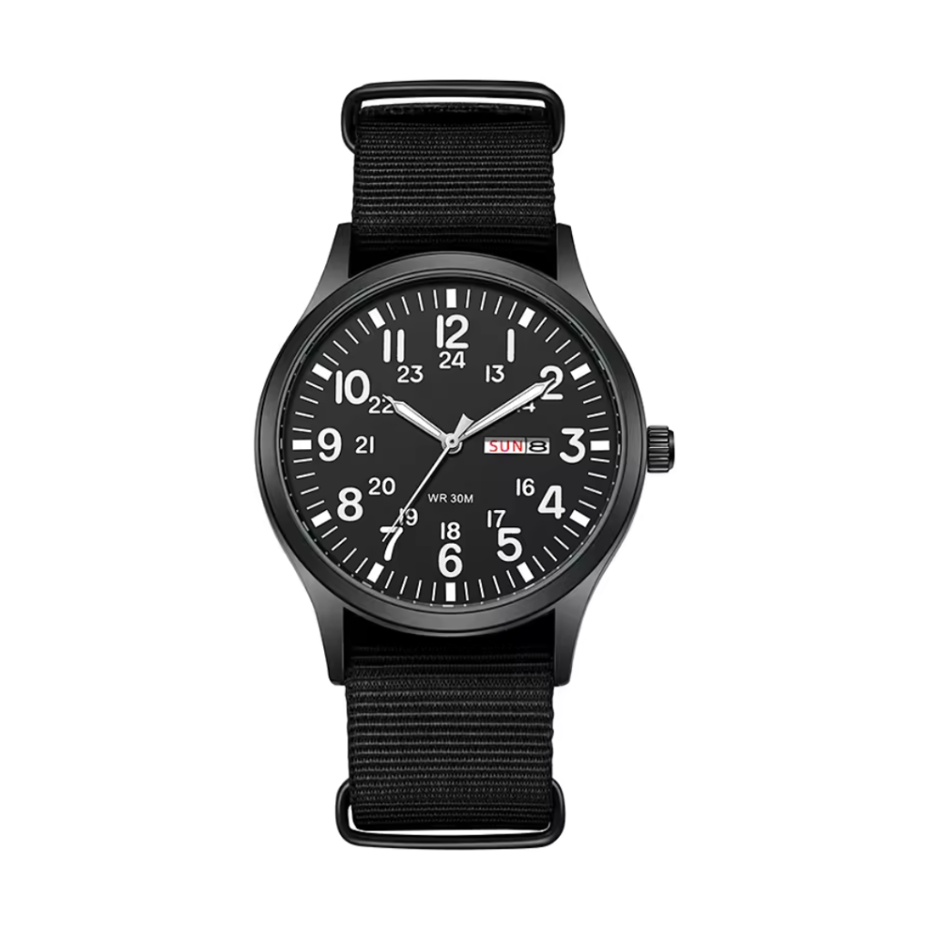 Herrenuhr im Militär-Stil mit Nylonarmband