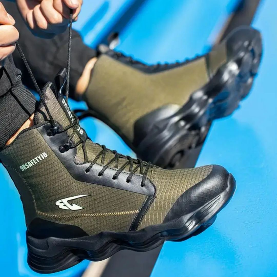 Hohe Sicherheitsschuhe – leichte schützende Schuhe