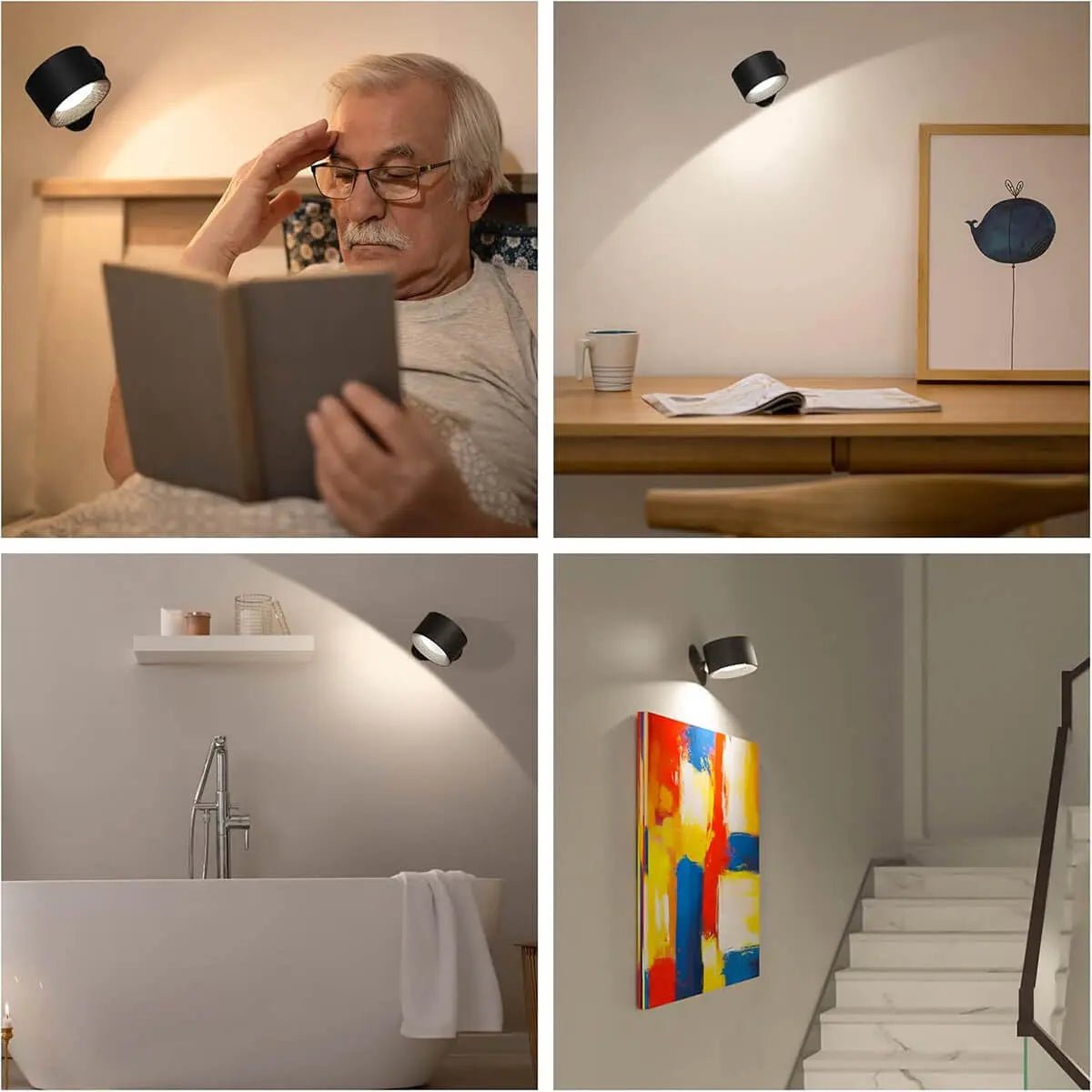 Kabellose, wiederaufladbare LED-Wandleuchte im nordischen Stil für Schlafzimmer, Flur und Leseecken