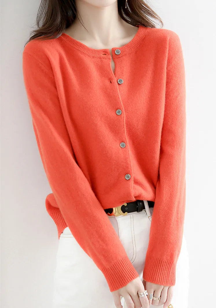 Kaschmir-Strickjacke für Frühling und Herbst