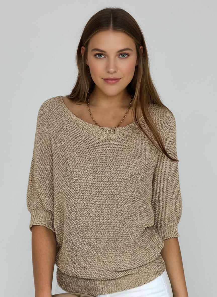 Kurzarm-Strickpullover für Damen