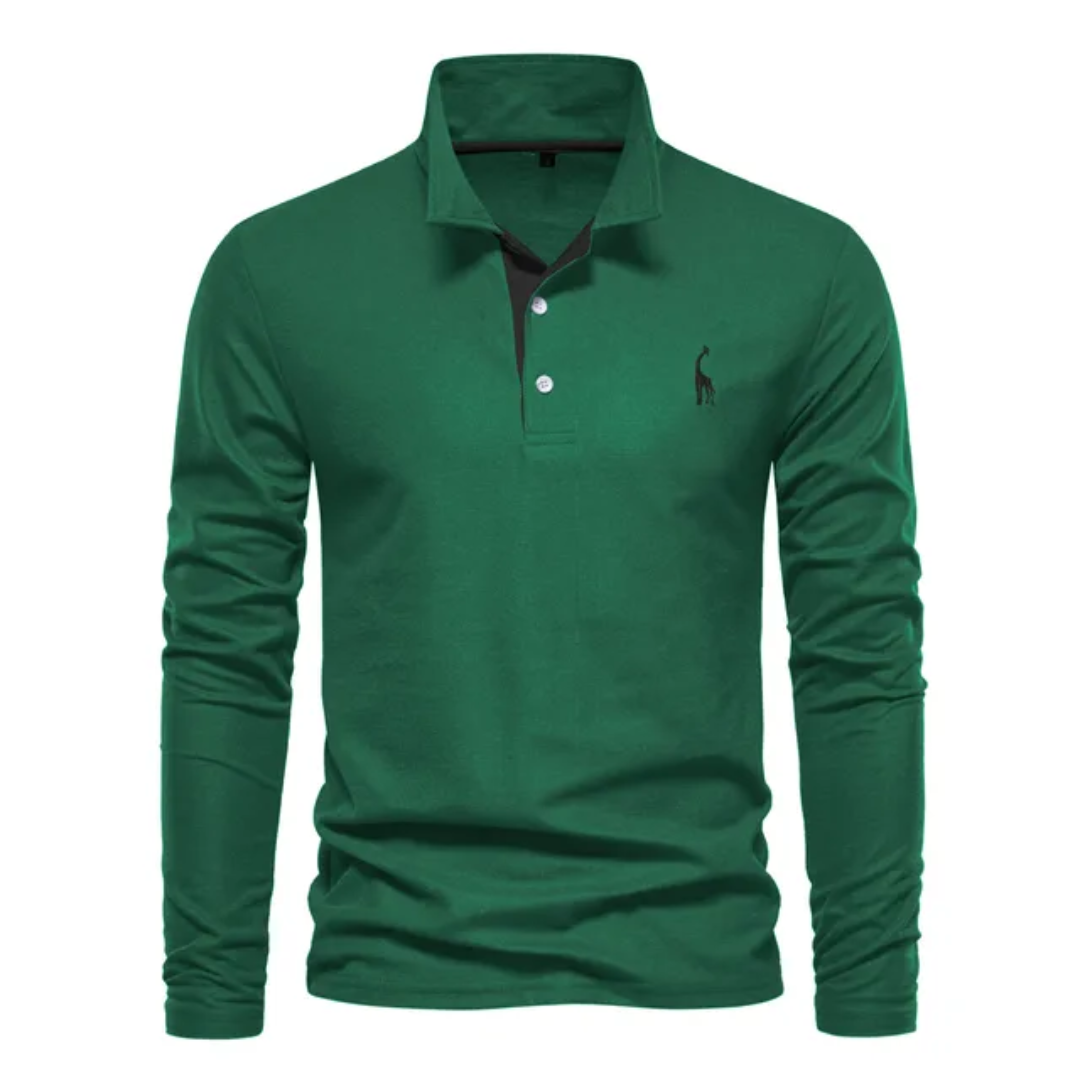 Langärmliges Slim-Fit-Poloshirt für Herren