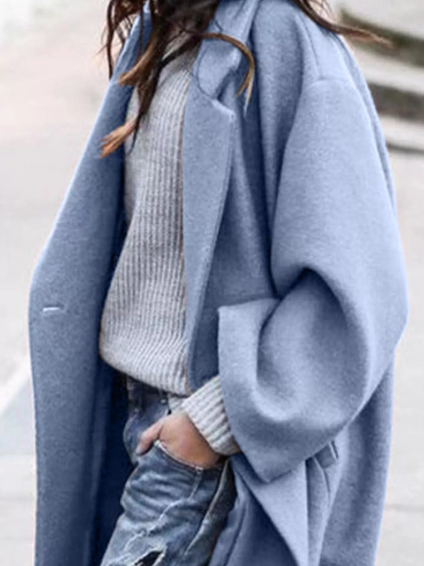Langer Damen-Oversized-Mantel