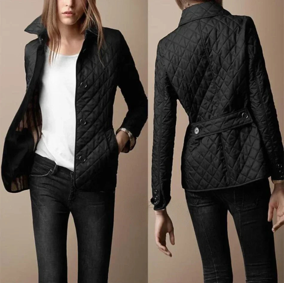 Lässige Damen-Steppjacke mit Rautensteppung