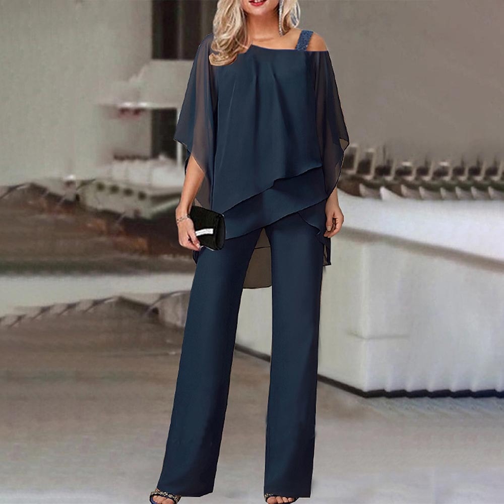 Lässiges asymmetrisches Zweiteiler-Set für Damen