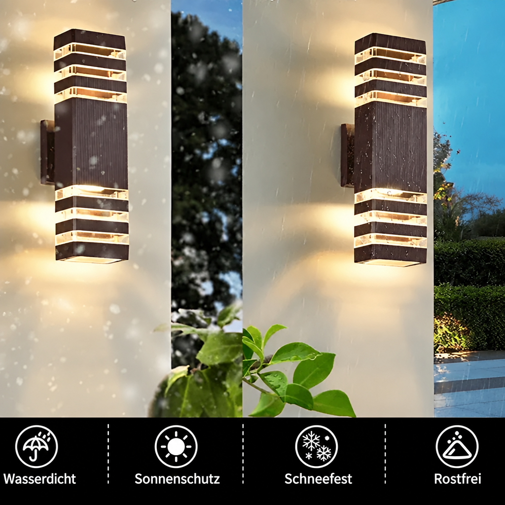 LED-Außenwandleuchte – modernes Up-and-Down-Licht, wetterfest