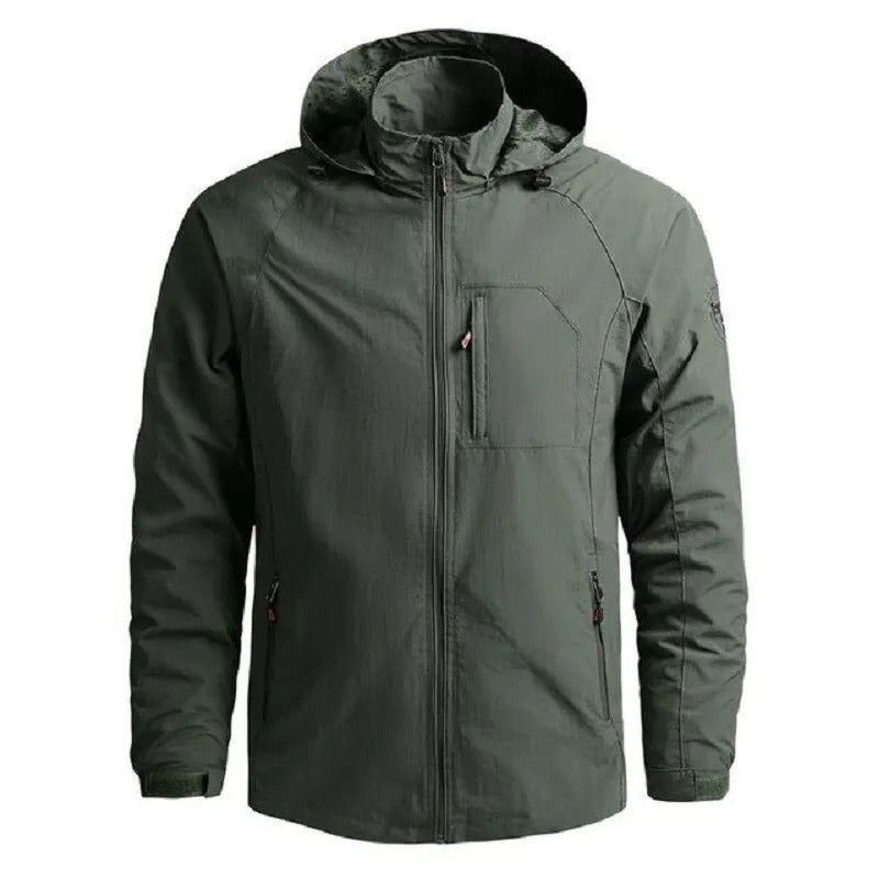 Leichte Herrenjacke mit Kapuze