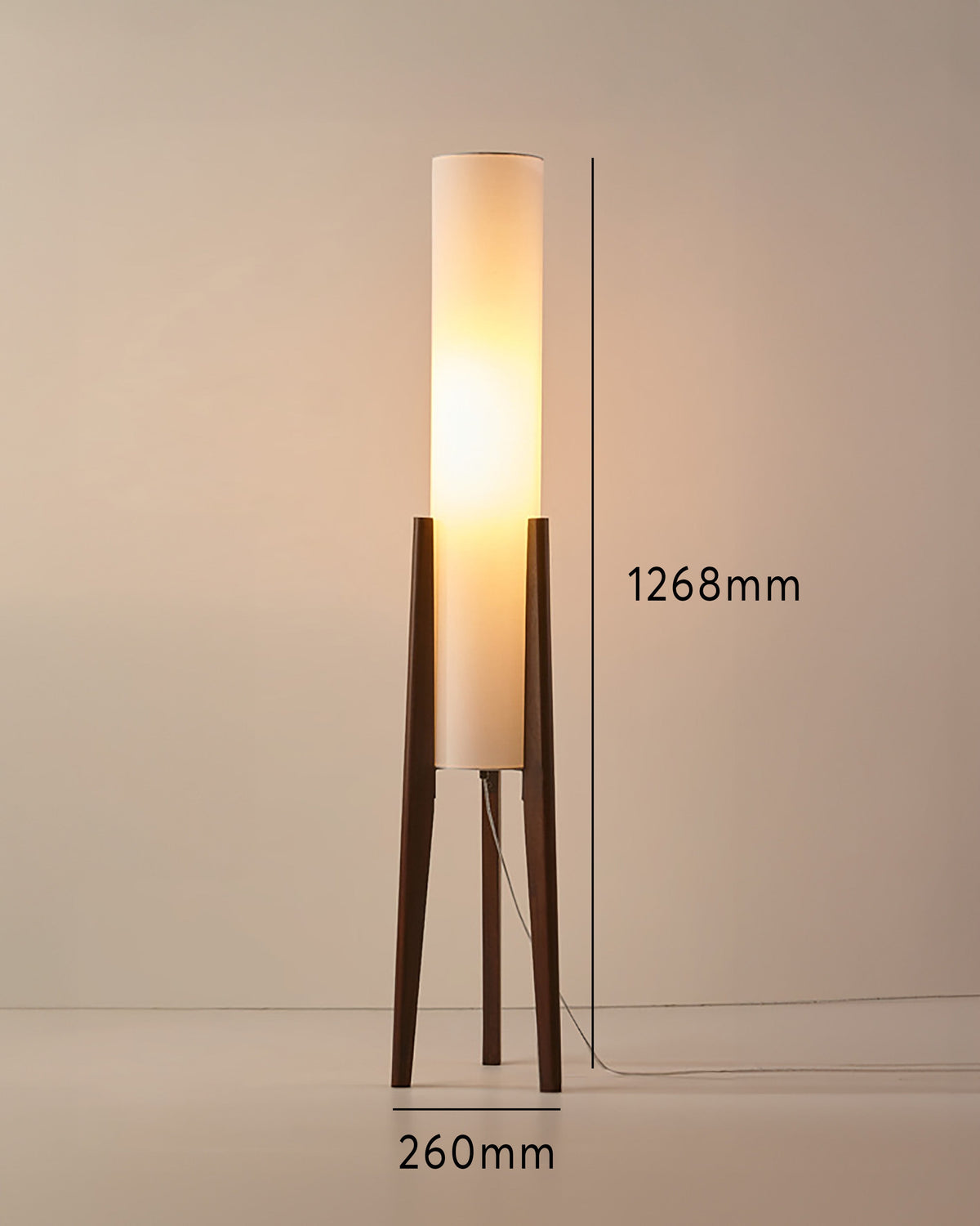 Moderne Retro-Stehleuchte aus Walnussholz – Kunstlampe