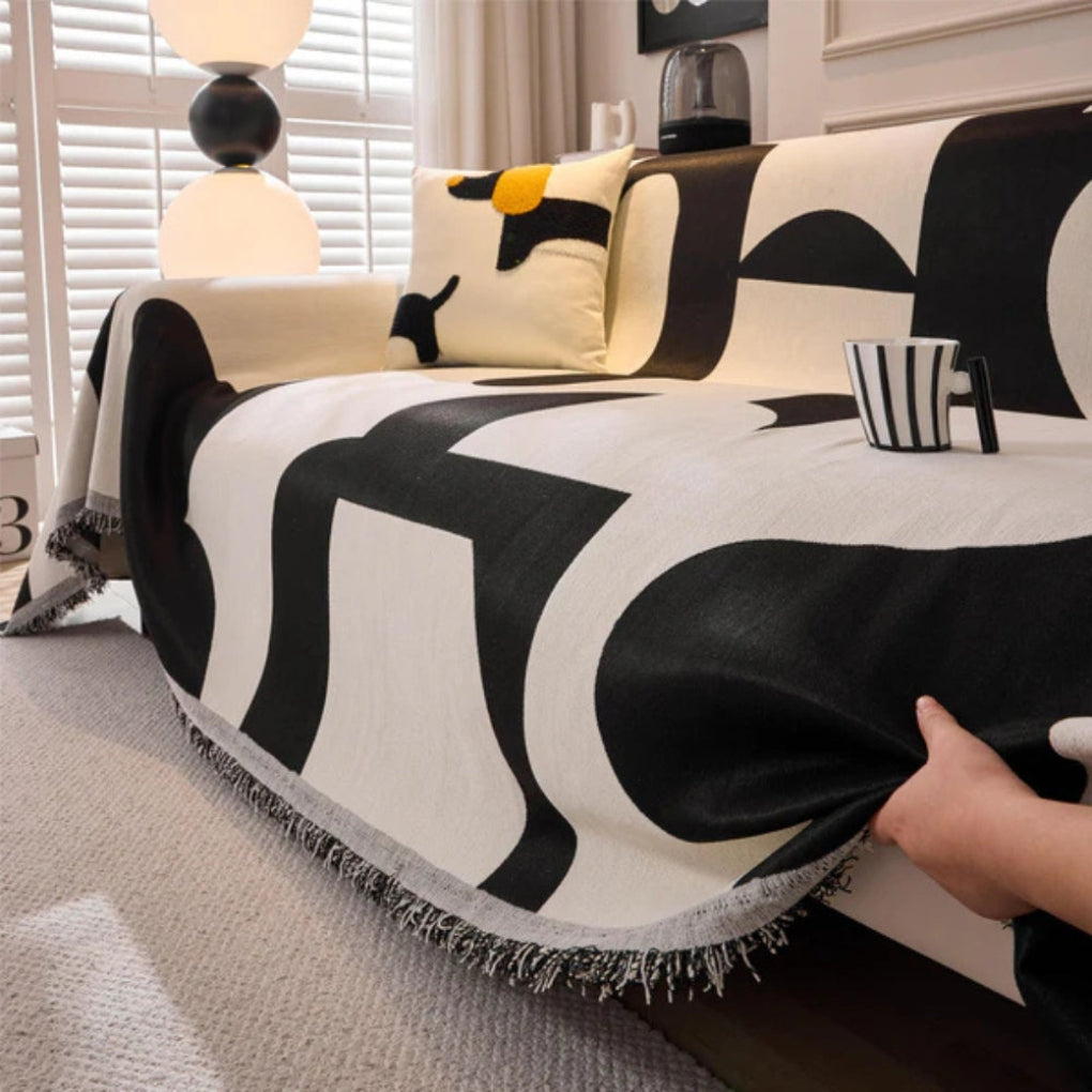 Moderner geometrischer Sofaüberwurf