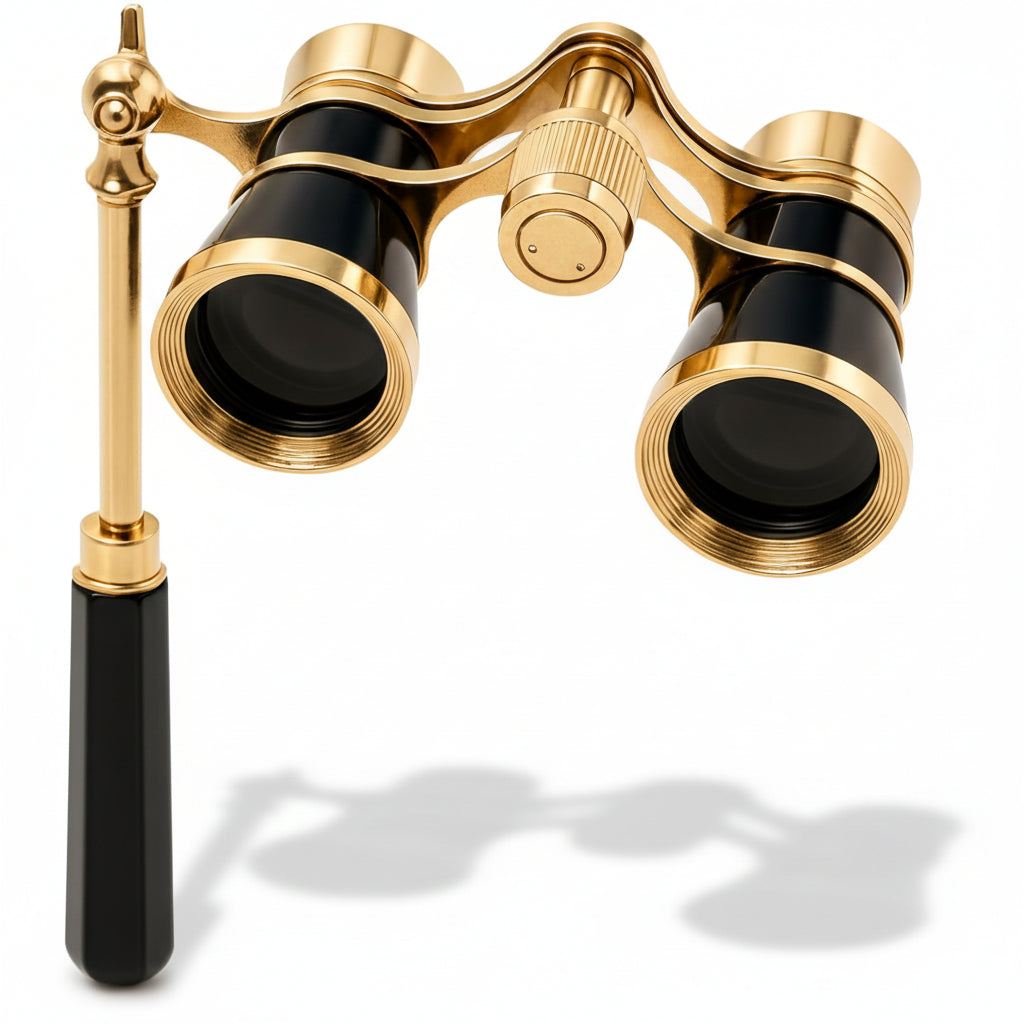 Opernglas mit klappbarem Griff und klarer Optik