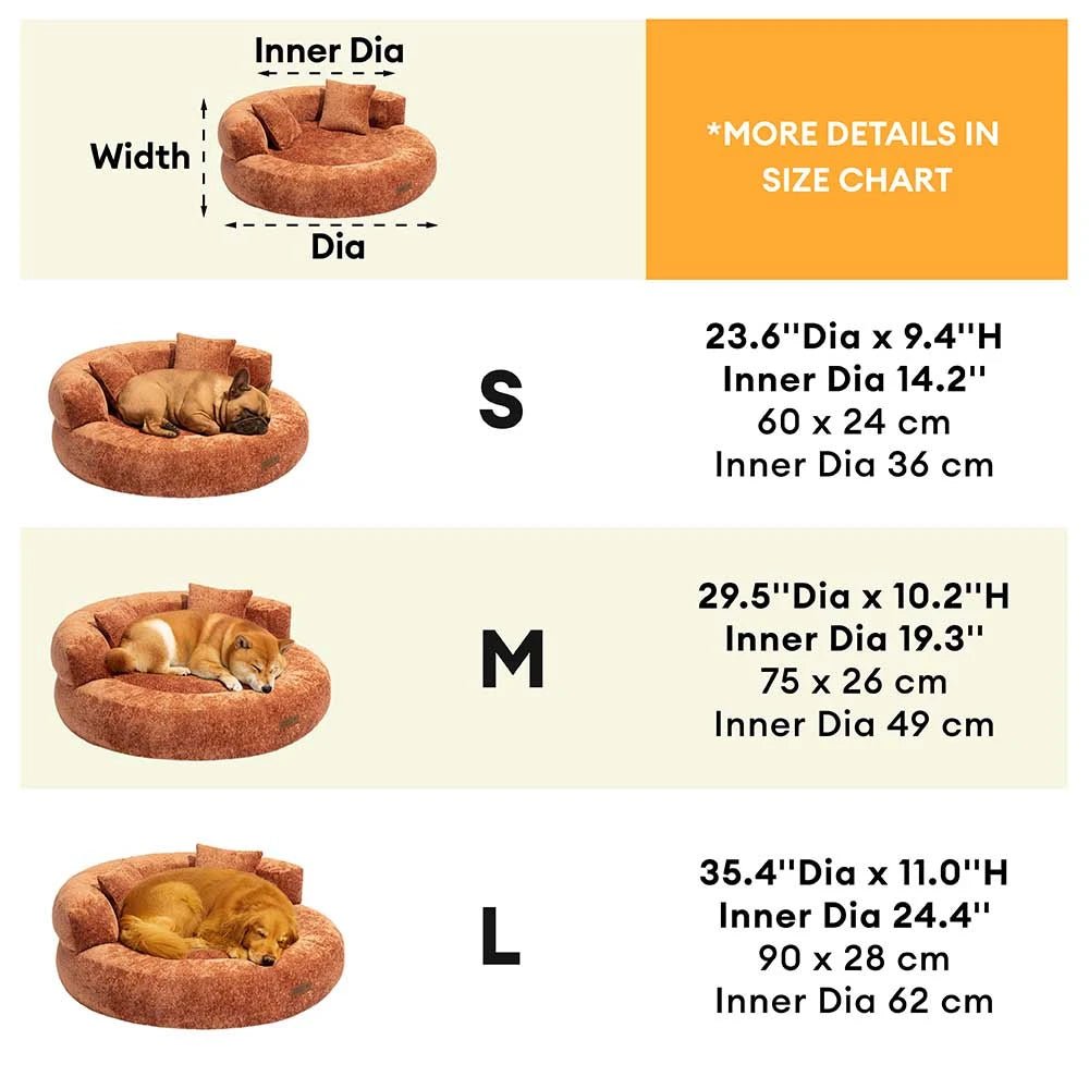 Orthopädisches Donut-Hundebett aus Diamond-Samt