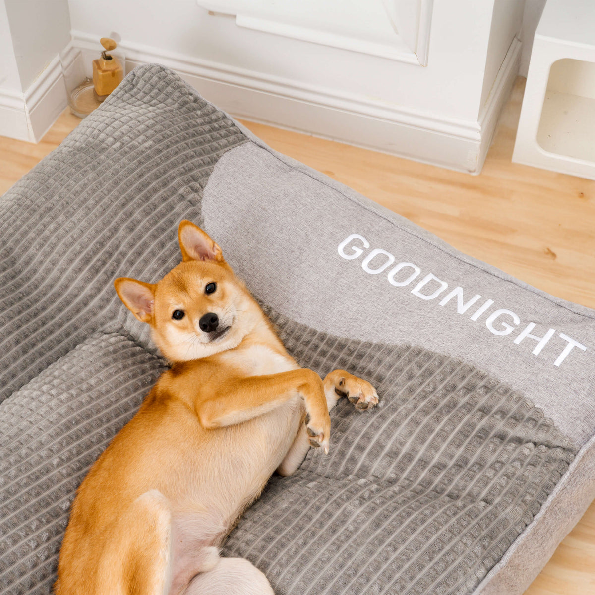 Orthopädisches Hundekissen groß – Luxus-Memory-Foam-Hundebett mit Kopfkissen
