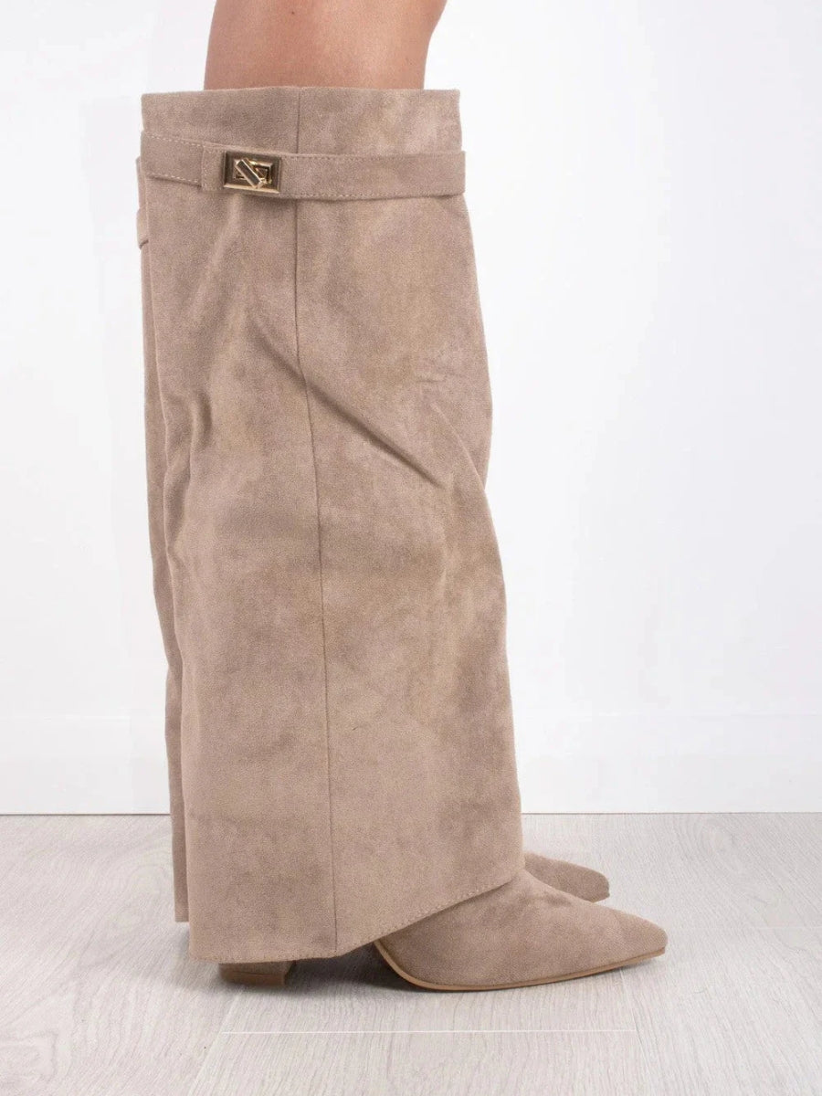 Overknee-Stiefel aus Wildleder für Damen