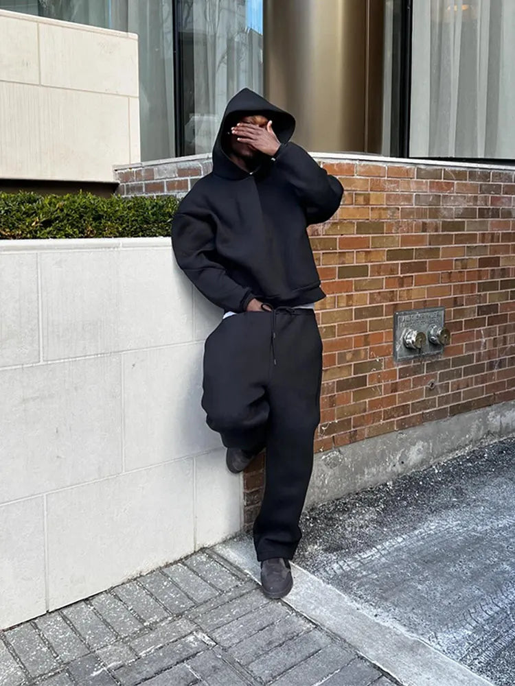 Oversized Herren-Trainingsanzug mit Hoodie und Jogginghose