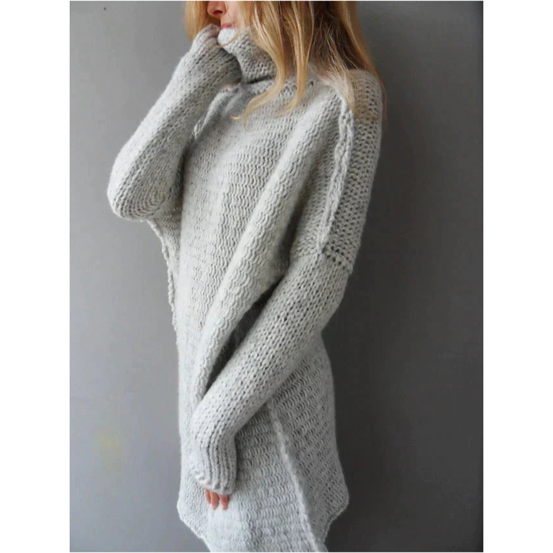 Oversized Rollkragenpullover-Tunika für Damen