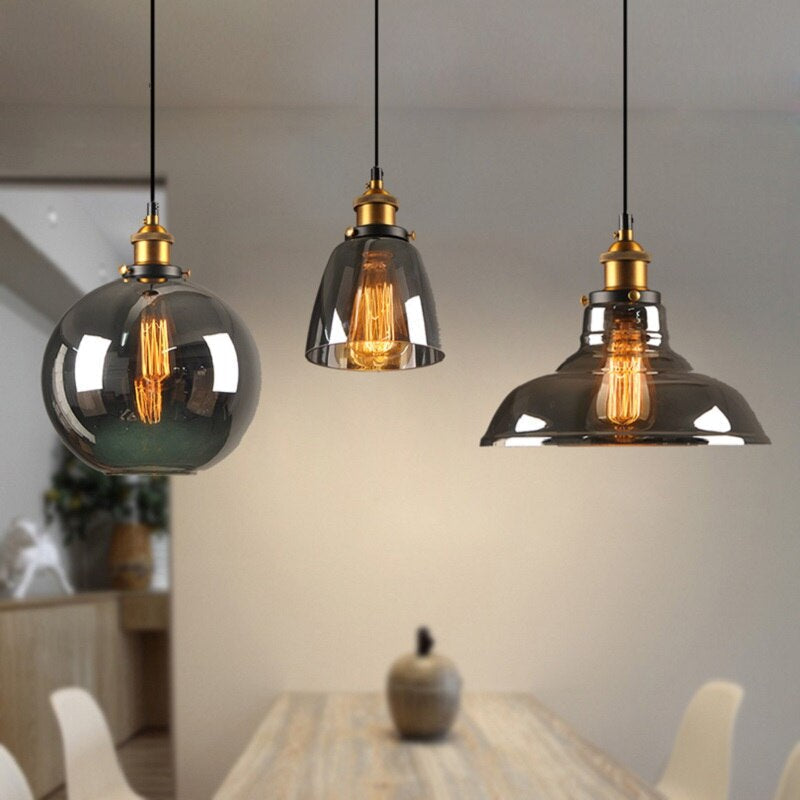 Pendelleuchte aus antikem Glas im Vintage-Stil