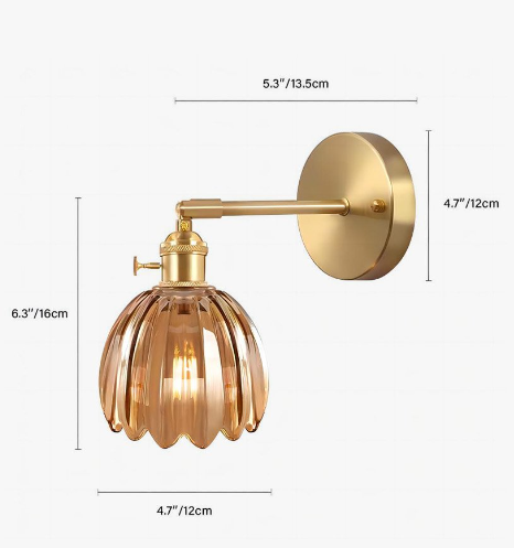 Retro-Wandleuchte mit tulpenförmigem Glasdesign