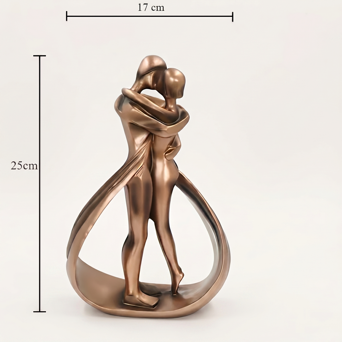 Romantische Paar-Statue | Skulptur für Zuhause aus Kunstharz | Bronze-Optik