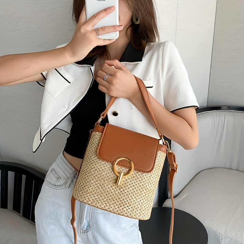 Schicke Strohhandtasche für Damen