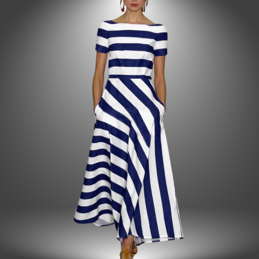 Schulterfreies Damen-Midikleid in A-Linie