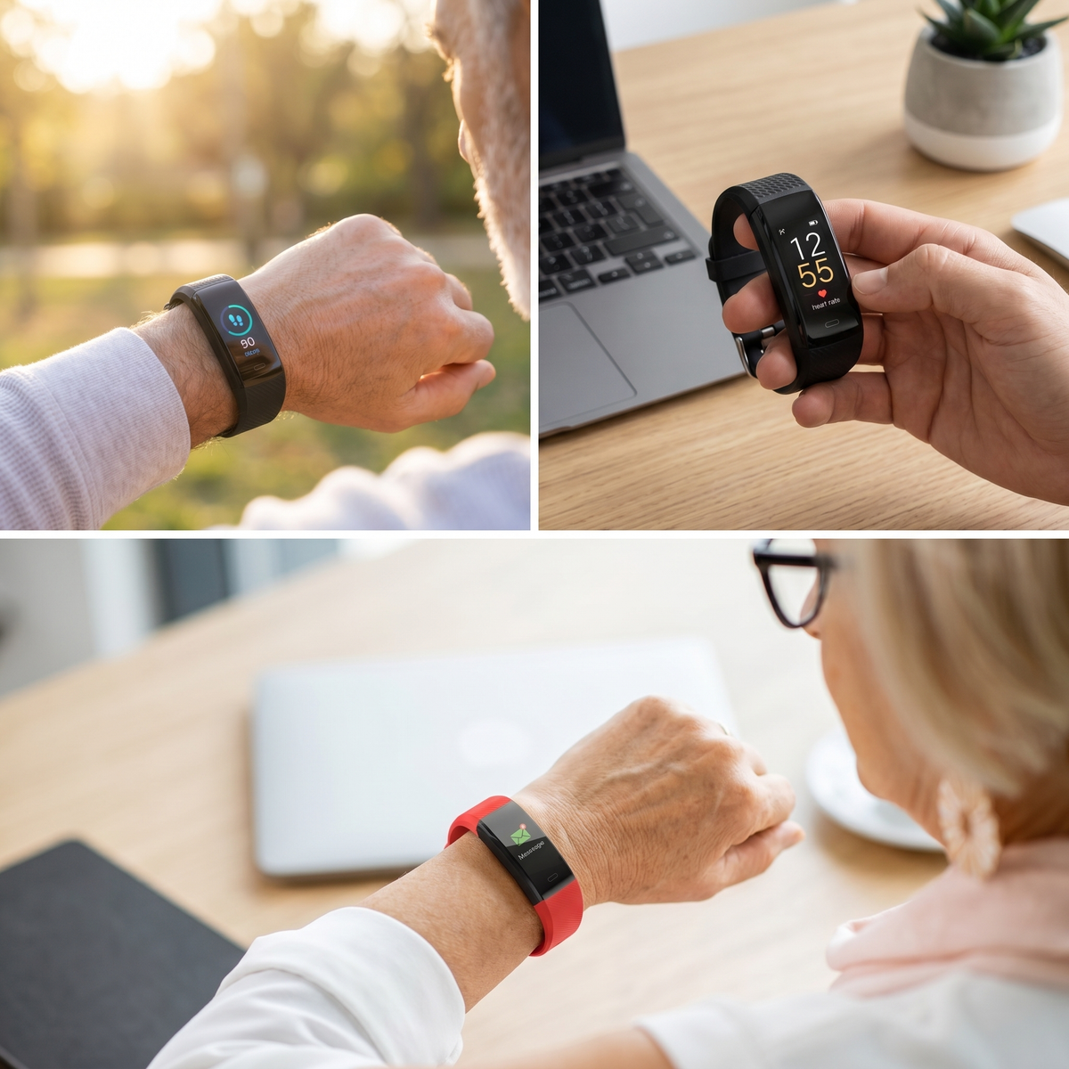 Senioren-Smartwatch | Gesundheitsüberwachung mit Herzfrequenz & Blutdruckmessung | Benutzerfreundliches Design für einen aktiven Alltag