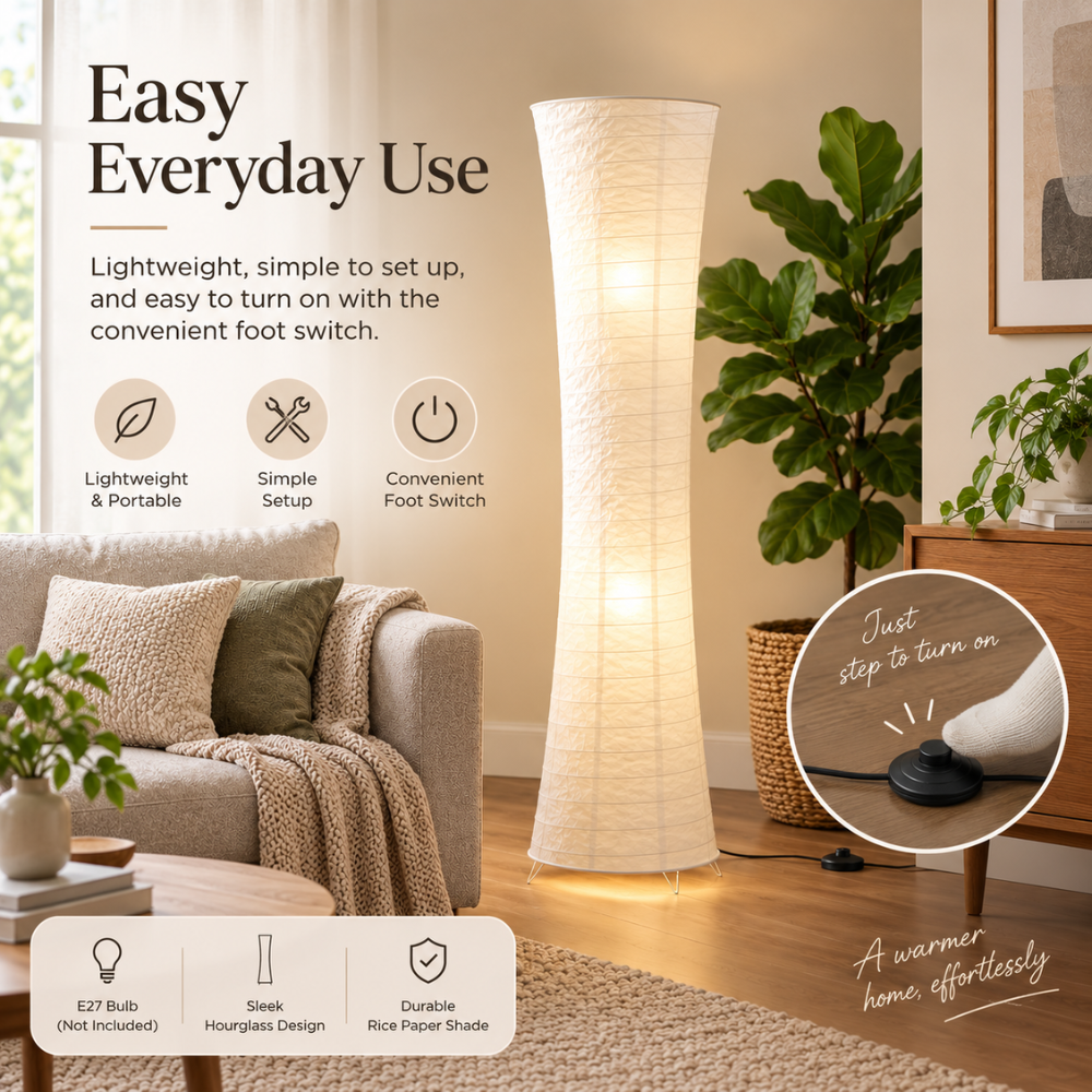 Skulpturale LED-Stehlampe für ein warmes Wohnzimmerambiente