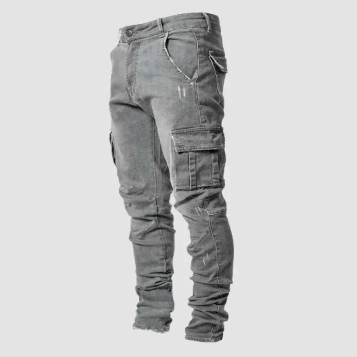 Slim-Fit-Denim-Cargohose für Herren
