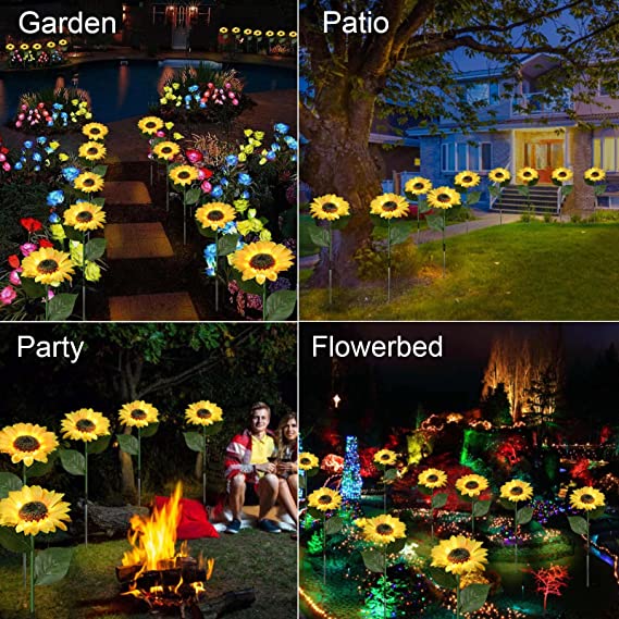Solar-Gartenleuchte in Sonnenblumen-Optik